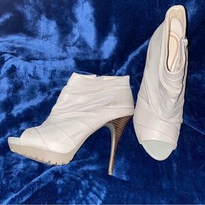 Miss Sixty, Grey Peep-Toe, Stiletto Ankle Boots, Size39M